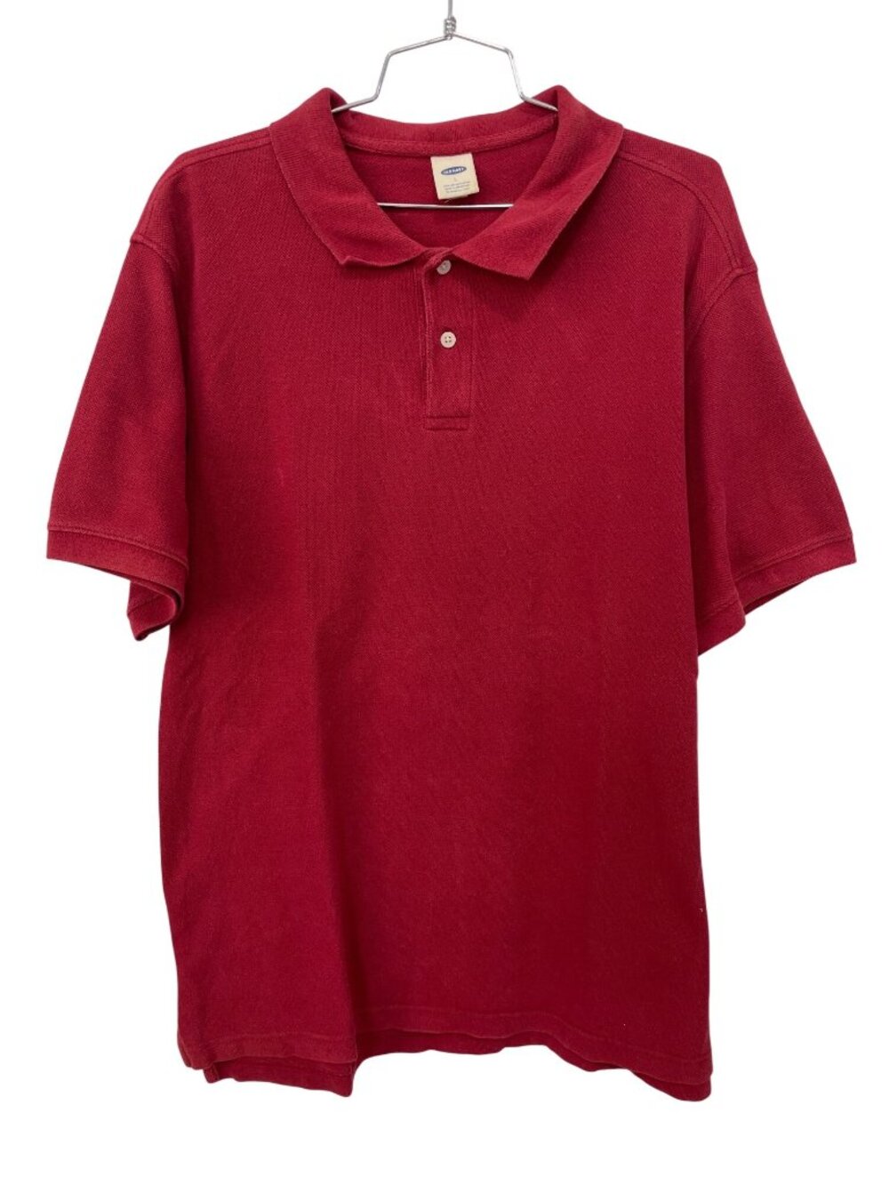 Old Navy Polo Shirt Large Collared Short Sleeve Red Cotton Casual Retro Preppy